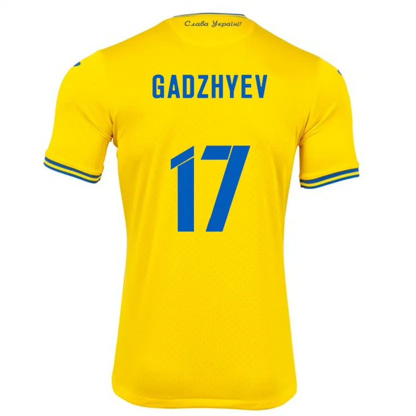 Danxen Børn Ukraine Ramik Gadzhyev #17 Gul Hjemmebane Spillertrøjer 24-26 Trøje T-Shirt