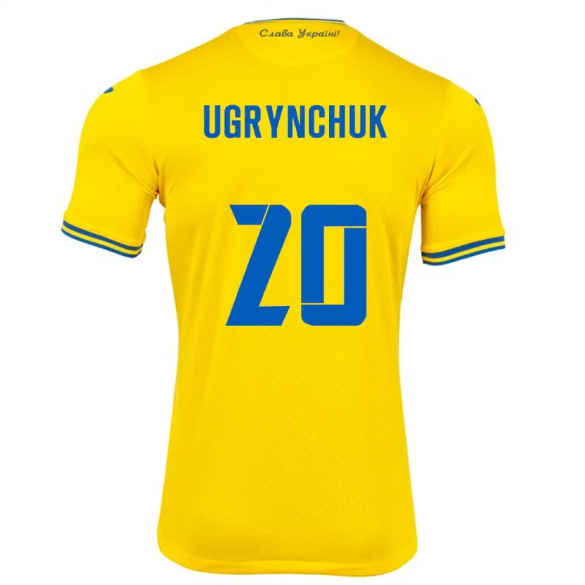 Danxen Børn Ukraine Artem Ugrynchuk #20 Gul Hjemmebane Spillertrøjer 24-26 Trøje T-Shirt