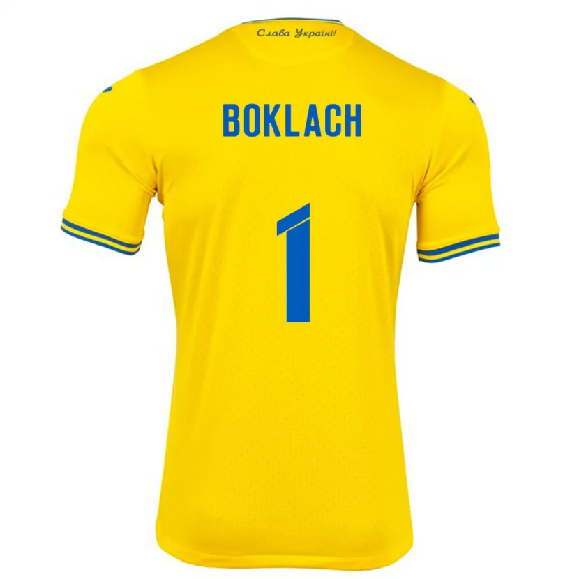 Danxen Børn Ukraine Kateryna Boklach #1 Gul Hjemmebane Spillertrøjer 24-26 Trøje T-Shirt