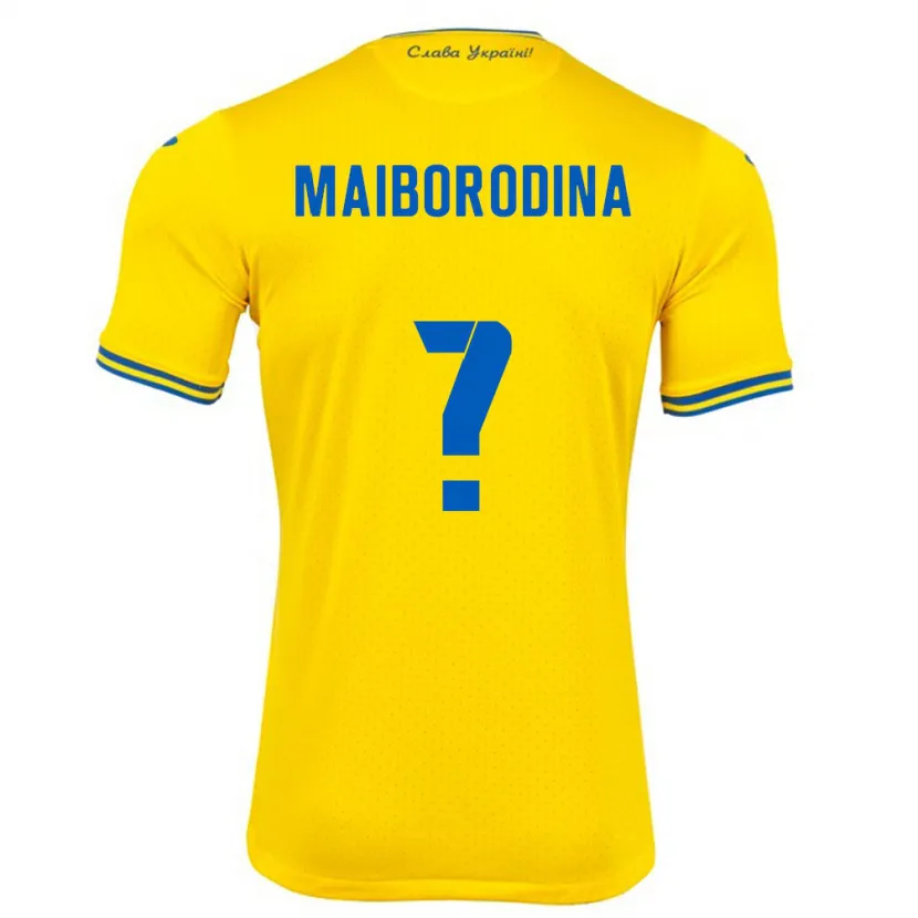 Danxen Børn Ukraine Iryna Maiborodina #0 Gul Hjemmebane Spillertrøjer 24-26 Trøje T-Shirt