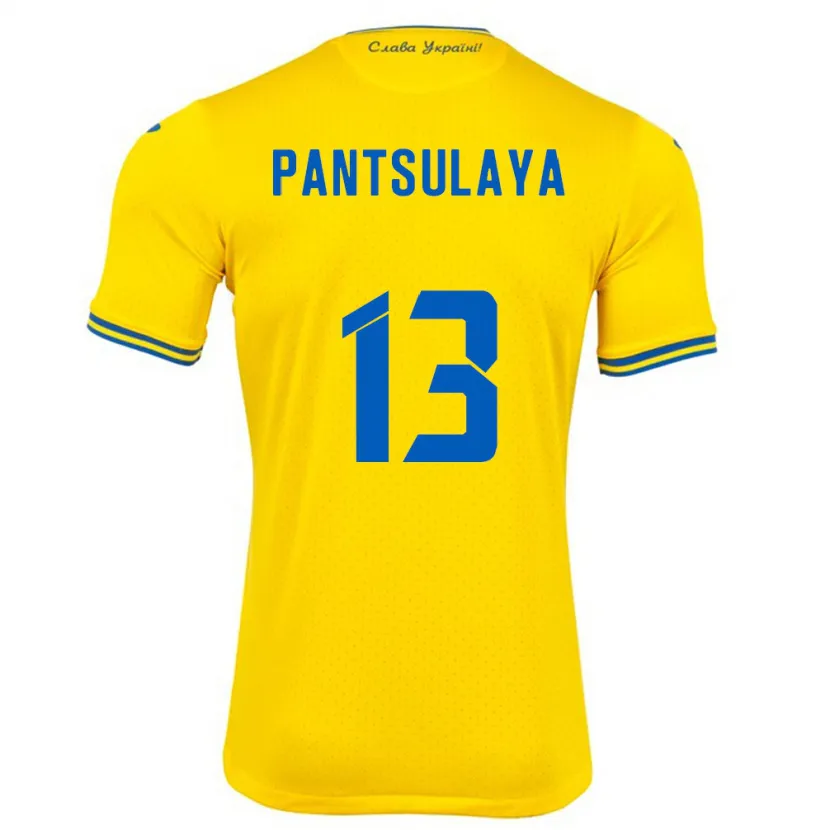 Danxen Børn Ukraine Natiya Pantsulaya #13 Gul Hjemmebane Spillertrøjer 24-26 Trøje T-Shirt