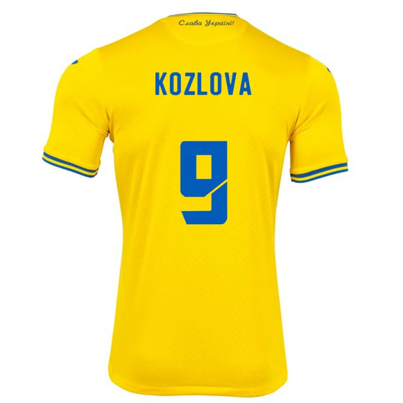 Danxen Børn Ukraine Nicole Kozlova #9 Gul Hjemmebane Spillertrøjer 24-26 Trøje T-Shirt