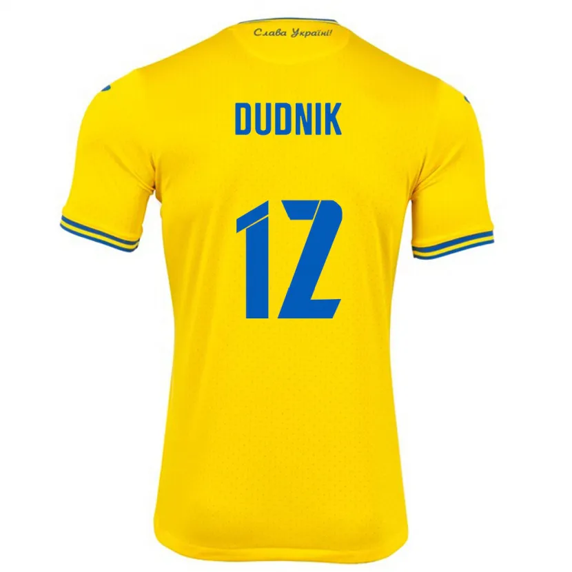 Danxen Børn Ukraine Marina Dudnik #12 Gul Hjemmebane Spillertrøjer 24-26 Trøje T-Shirt