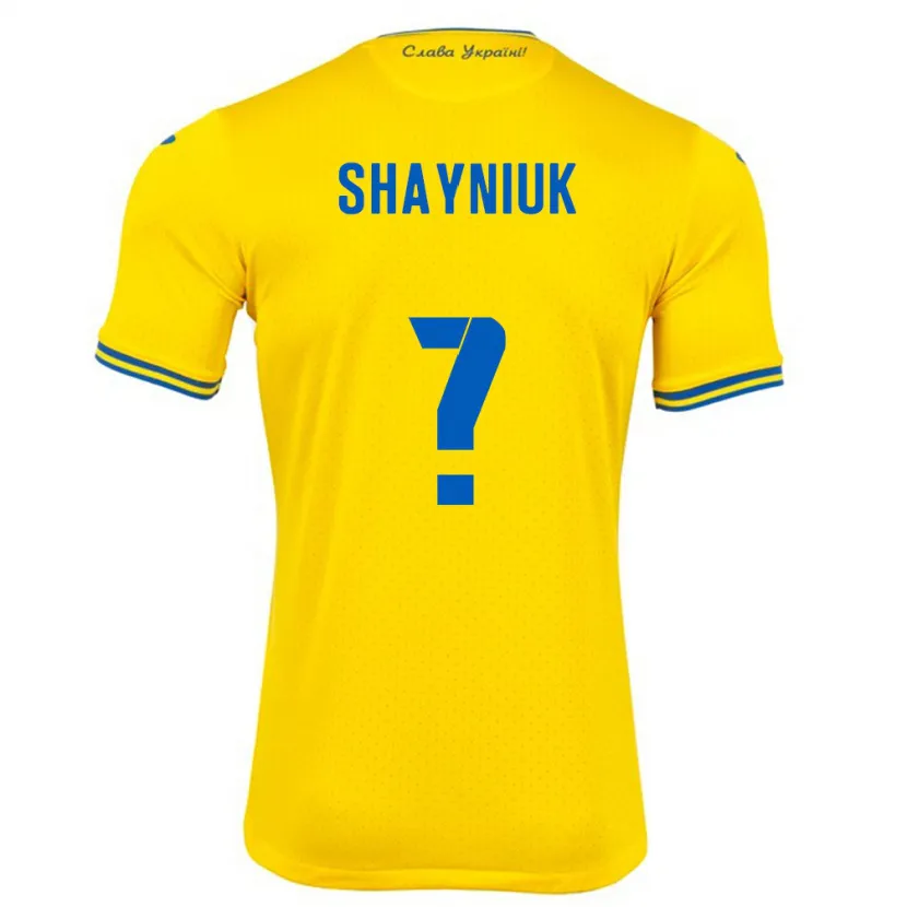 Danxen Børn Ukraine Marina Shayniuk #0 Gul Hjemmebane Spillertrøjer 24-26 Trøje T-Shirt