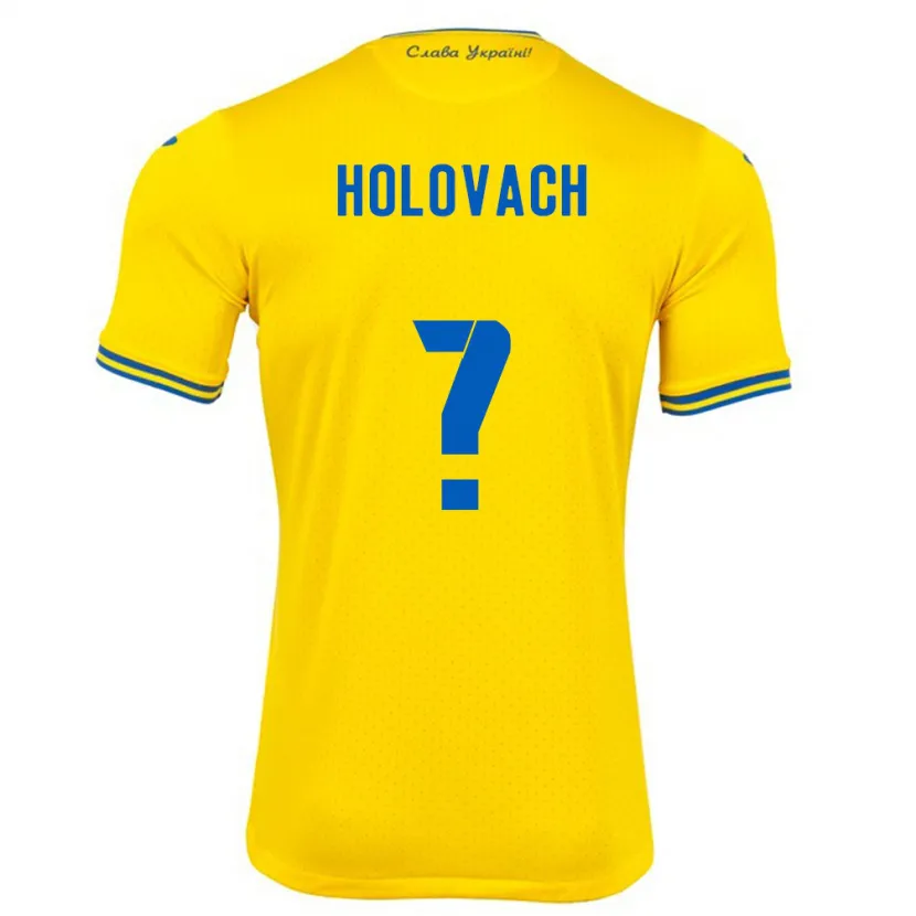 Danxen Børn Ukraine Viktoriya Holovach #0 Gul Hjemmebane Spillertrøjer 24-26 Trøje T-Shirt