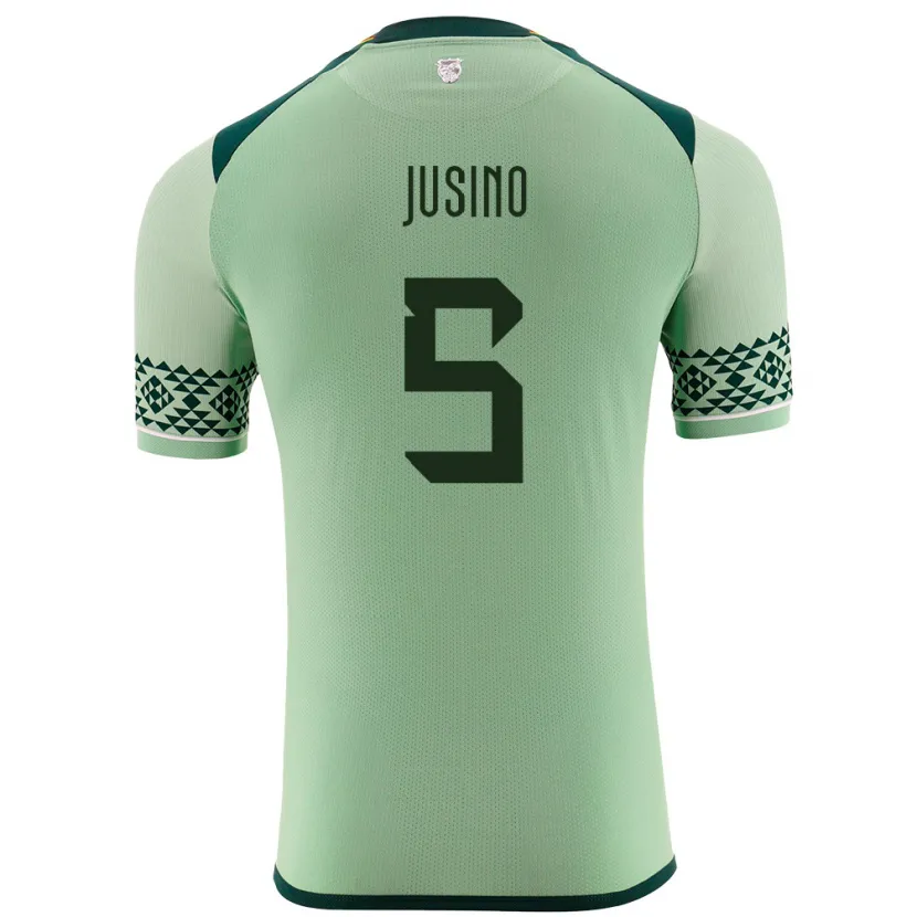 Danxen Børn Bolivia Adrián Jusino #5 Lysegrøn Hjemmebane Spillertrøjer 24-26 Trøje T-Shirt