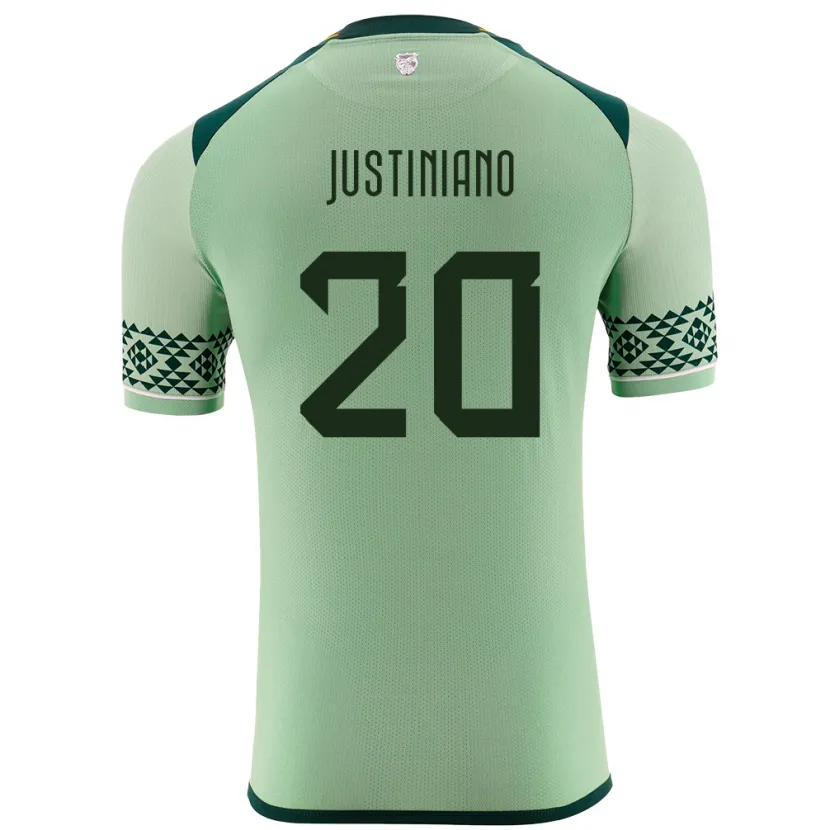 Danxen Børn Bolivia Leonardo Justiniano #20 Lysegrøn Hjemmebane Spillertrøjer 24-26 Trøje T-Shirt