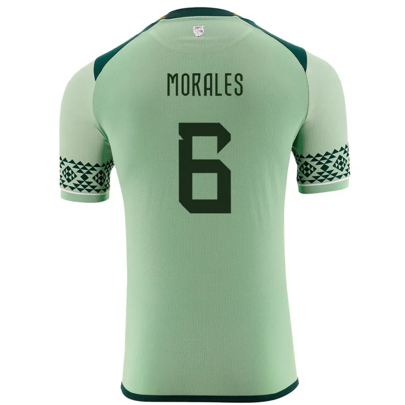 Danxen Børn Bolivia Efraín Morales #6 Lysegrøn Hjemmebane Spillertrøjer 24-26 Trøje T-Shirt