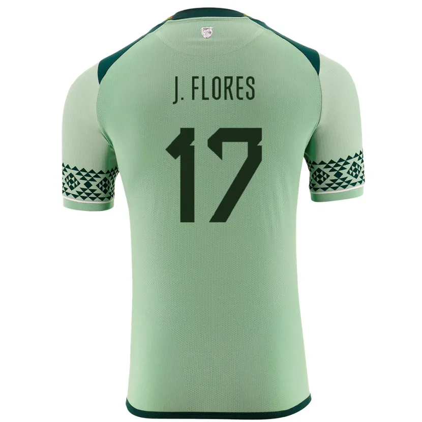 Danxen Børn Bolivia José Flores #17 Lysegrøn Hjemmebane Spillertrøjer 24-26 Trøje T-Shirt