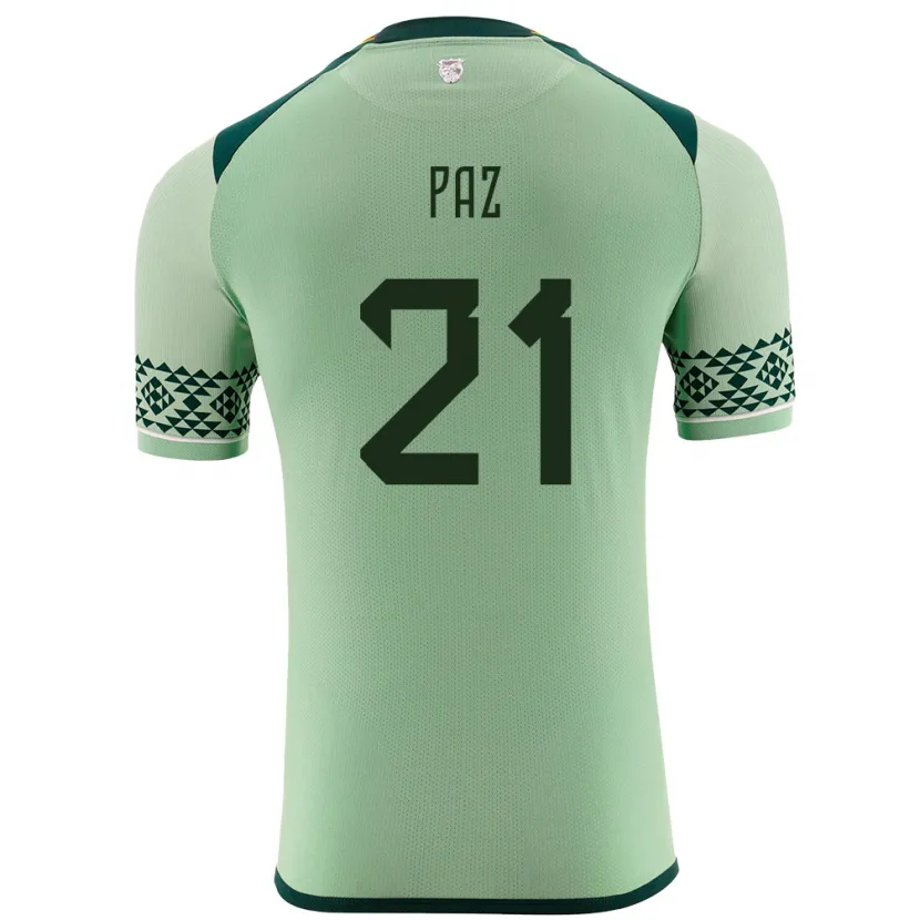 Danxen Børn Bolivia Luis Paz #21 Lysegrøn Hjemmebane Spillertrøjer 24-26 Trøje T-Shirt