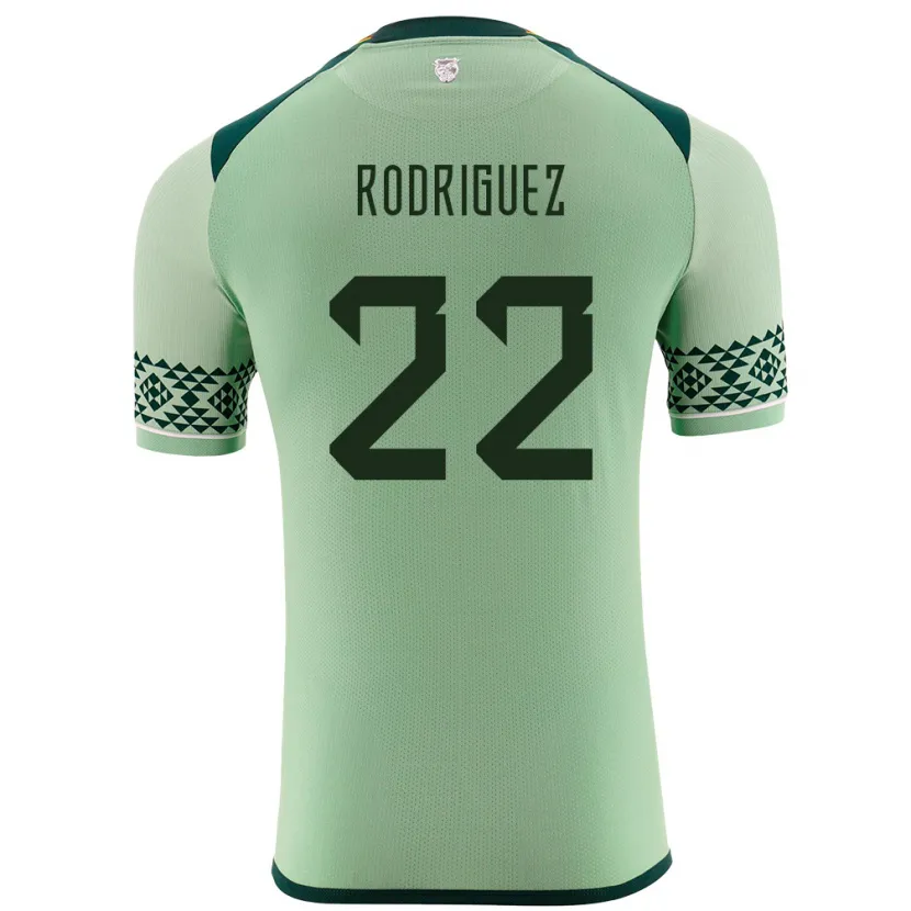 Danxen Børn Bolivia Carlitos Rodriguez #22 Lysegrøn Hjemmebane Spillertrøjer 24-26 Trøje T-Shirt