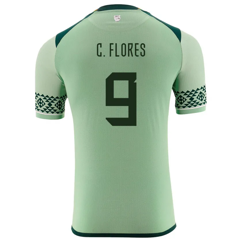 Danxen Børn Bolivia Cesar Flores #9 Lysegrøn Hjemmebane Spillertrøjer 24-26 Trøje T-Shirt