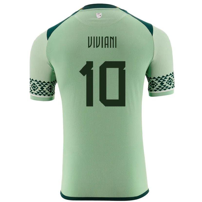 Danxen Børn Bolivia Leonardo Viviani #10 Lysegrøn Hjemmebane Spillertrøjer 24-26 Trøje T-Shirt