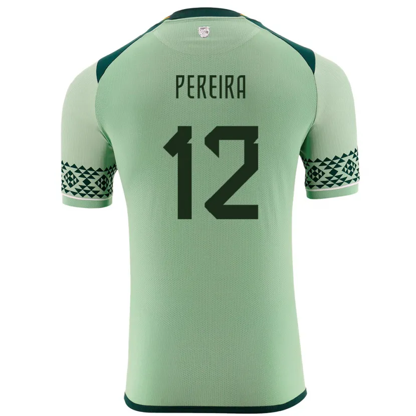 Danxen Børn Bolivia Fabián Pereira #12 Lysegrøn Hjemmebane Spillertrøjer 24-26 Trøje T-Shirt