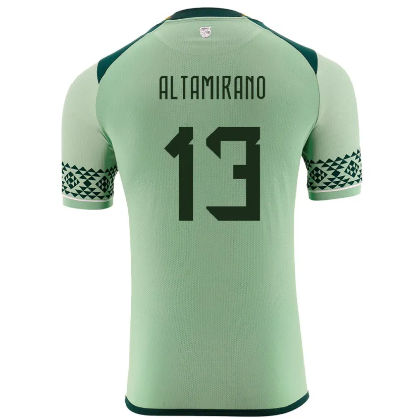 Danxen Børn Bolivia Sebastian Altamirano #13 Lysegrøn Hjemmebane Spillertrøjer 24-26 Trøje T-Shirt