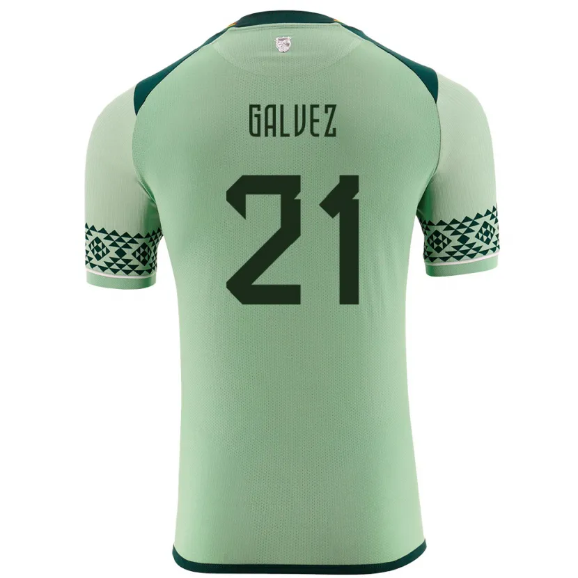 Danxen Børn Bolivia Vladimir Galvez #21 Lysegrøn Hjemmebane Spillertrøjer 24-26 Trøje T-Shirt