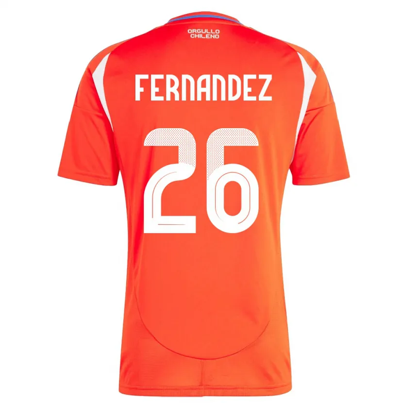 Danxen Børn Chile Nicolás Fernández #26 Rød Hjemmebane Spillertrøjer 24-26 Trøje T-Shirt