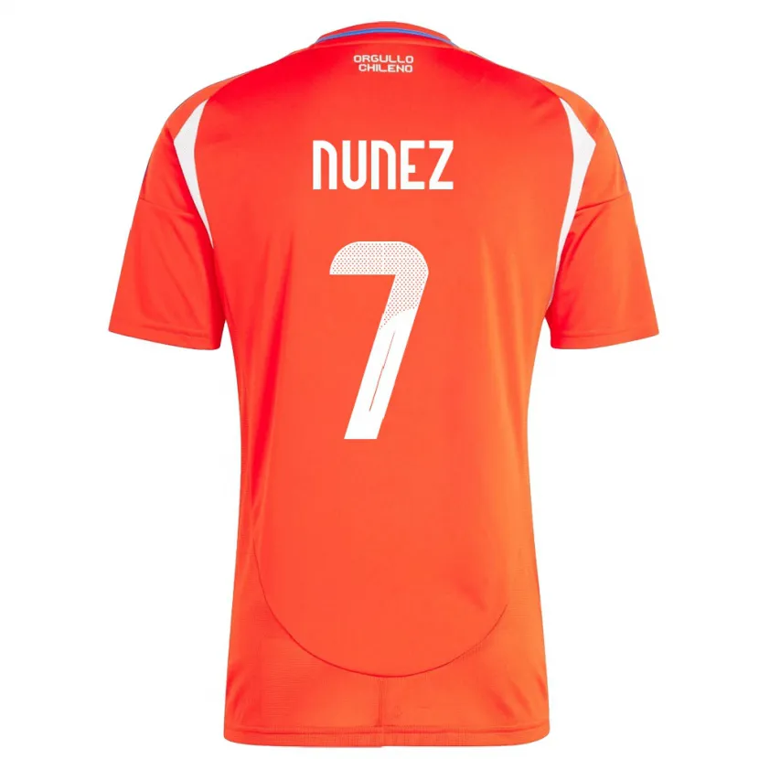 Danxen Børn Chile Marcelino Núñez #7 Rød Hjemmebane Spillertrøjer 24-26 Trøje T-Shirt