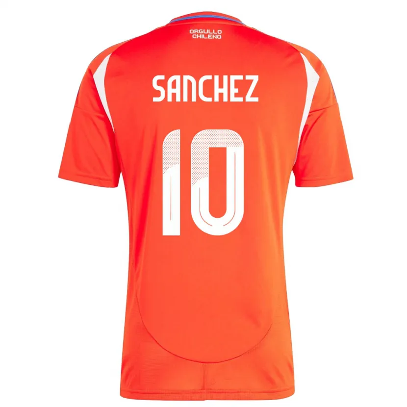 Danxen Børn Chile Alexis Sánchez #10 Rød Hjemmebane Spillertrøjer 24-26 Trøje T-Shirt