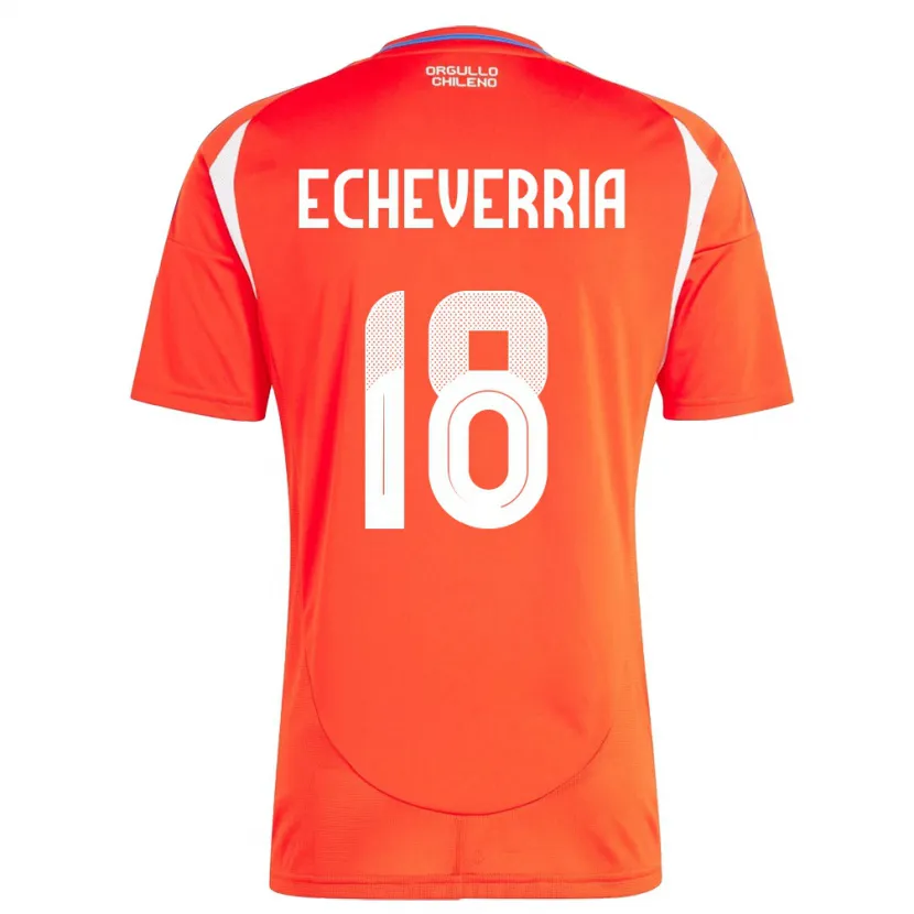 Danxen Børn Chile Rodrigo Echeverría #18 Rød Hjemmebane Spillertrøjer 24-26 Trøje T-Shirt