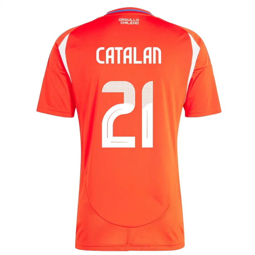 Danxen Børn Chile Matías Catalán #21 Rød Hjemmebane Spillertrøjer 24-26 Trøje T-Shirt