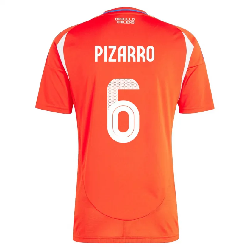 Danxen Børn Chile Vicente Pizarro #6 Rød Hjemmebane Spillertrøjer 24-26 Trøje T-Shirt