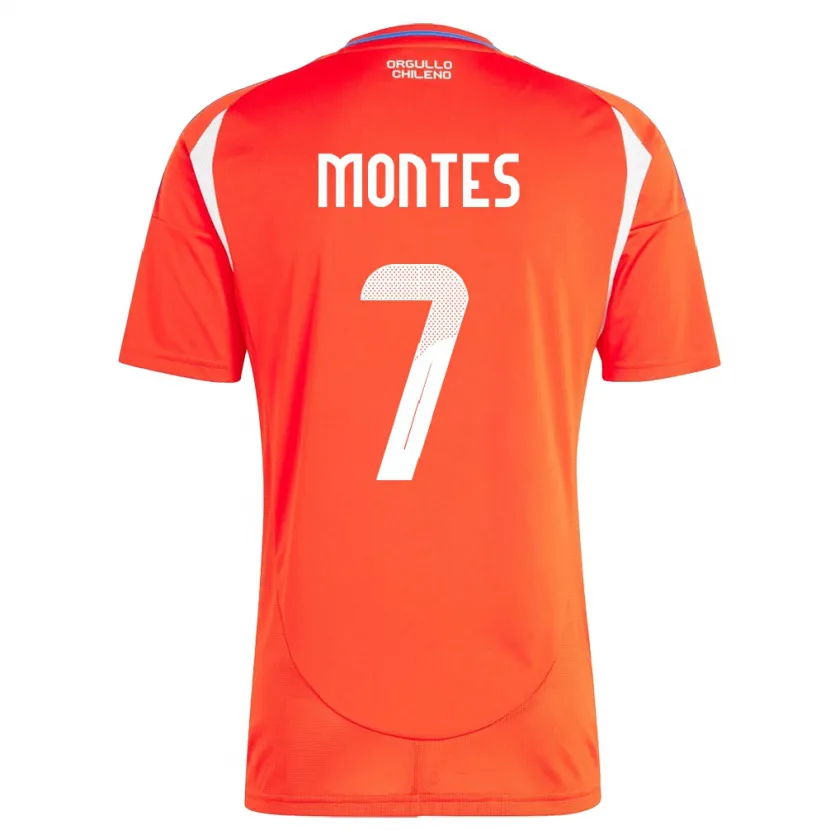 Danxen Børn Chile Clemente Montes #7 Rød Hjemmebane Spillertrøjer 24-26 Trøje T-Shirt