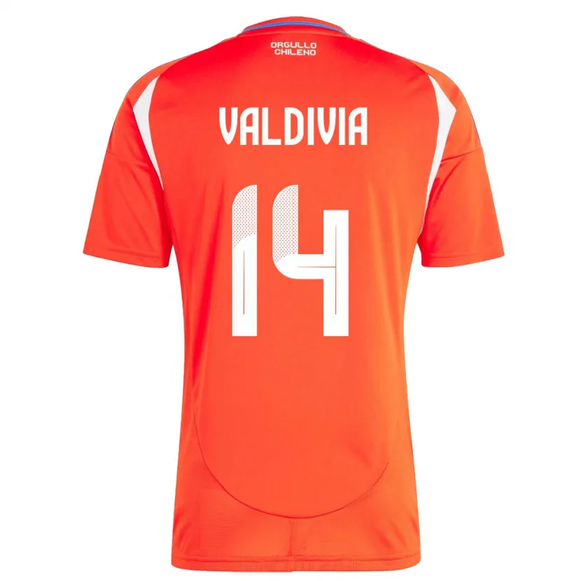 Danxen Børn Chile Felipe Valdivia #14 Rød Hjemmebane Spillertrøjer 24-26 Trøje T-Shirt