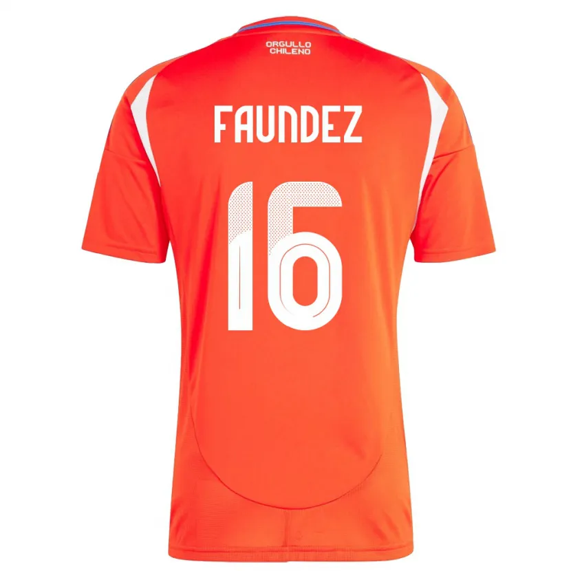 Danxen Børn Chile Felipe Faúndez #16 Rød Hjemmebane Spillertrøjer 24-26 Trøje T-Shirt