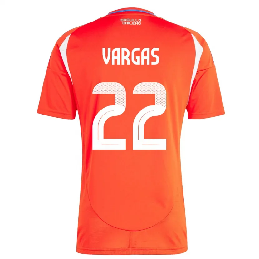 Danxen Børn Chile Diego Vargas #22 Rød Hjemmebane Spillertrøjer 24-26 Trøje T-Shirt