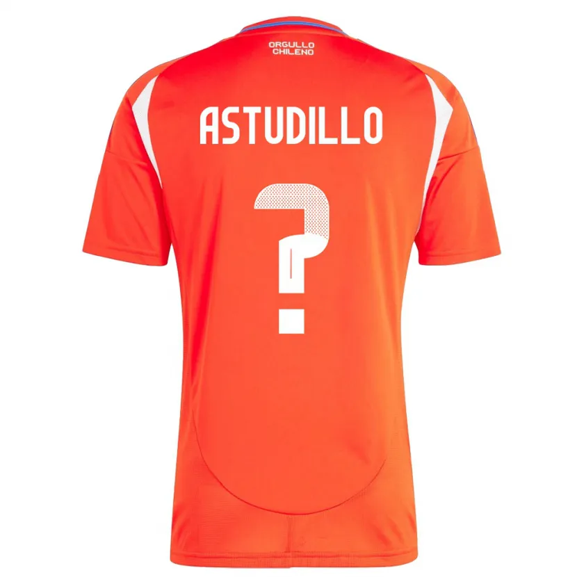 Danxen Børn Chile Jerall Astudillo #0 Rød Hjemmebane Spillertrøjer 24-26 Trøje T-Shirt