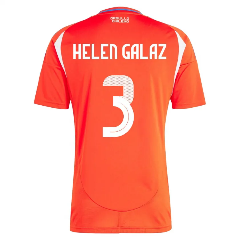 Danxen Børn Chile Su Helen Galaz #3 Rød Hjemmebane Spillertrøjer 24-26 Trøje T-Shirt