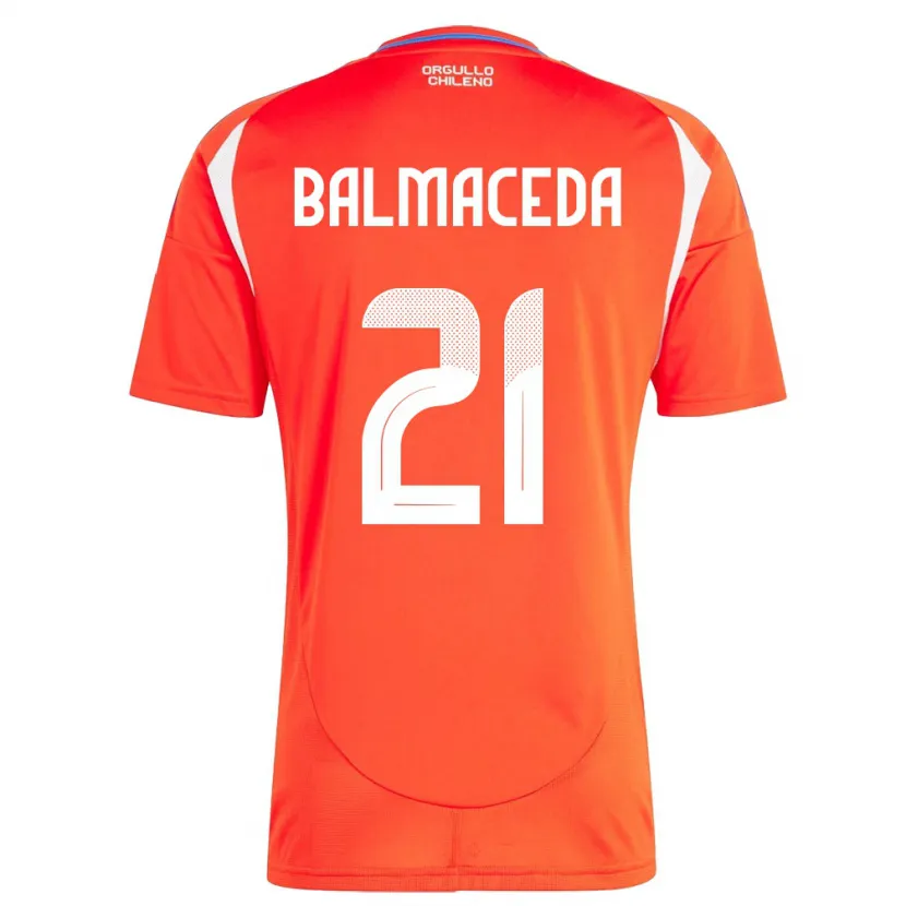 Danxen Børn Chile Rosario Balmaceda #21 Rød Hjemmebane Spillertrøjer 24-26 Trøje T-Shirt