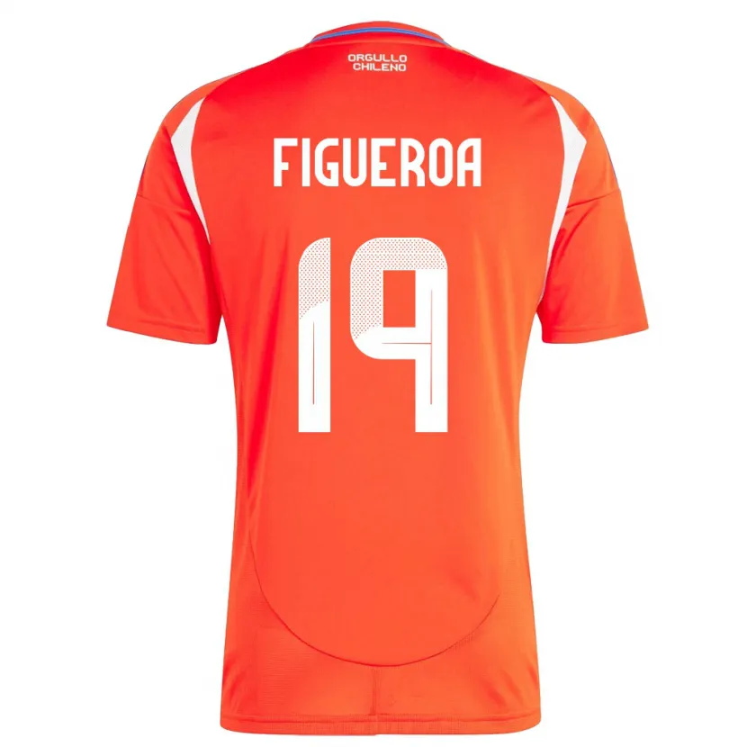 Danxen Børn Chile Catalina Figueroa #19 Rød Hjemmebane Spillertrøjer 24-26 Trøje T-Shirt