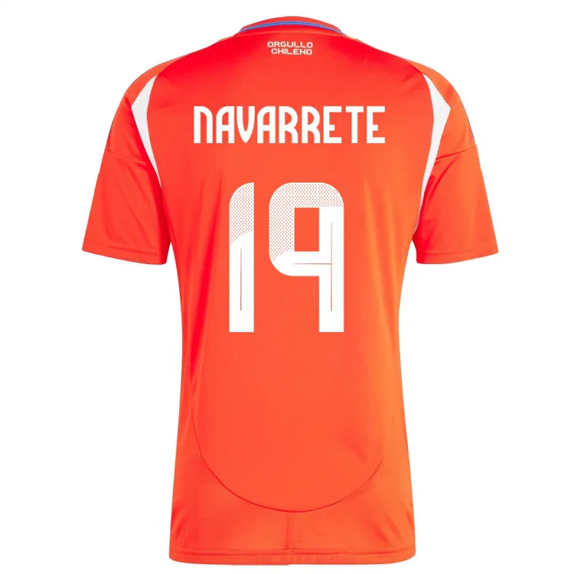 Danxen Børn Chile Valentina Navarrete #19 Rød Hjemmebane Spillertrøjer 24-26 Trøje T-Shirt