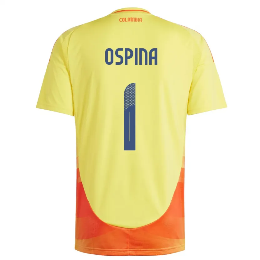 Danxen Børn Colombia David Ospina #1 Gul Hjemmebane Spillertrøjer 24-26 Trøje T-Shirt