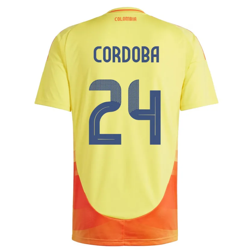 Danxen Børn Colombia Jhon Córdoba #24 Gul Hjemmebane Spillertrøjer 24-26 Trøje T-Shirt