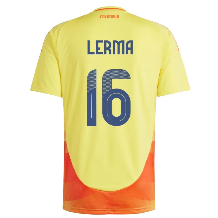 Danxen Børn Colombia Jefferson Lerma #16 Gul Hjemmebane Spillertrøjer 24-26 Trøje T-Shirt