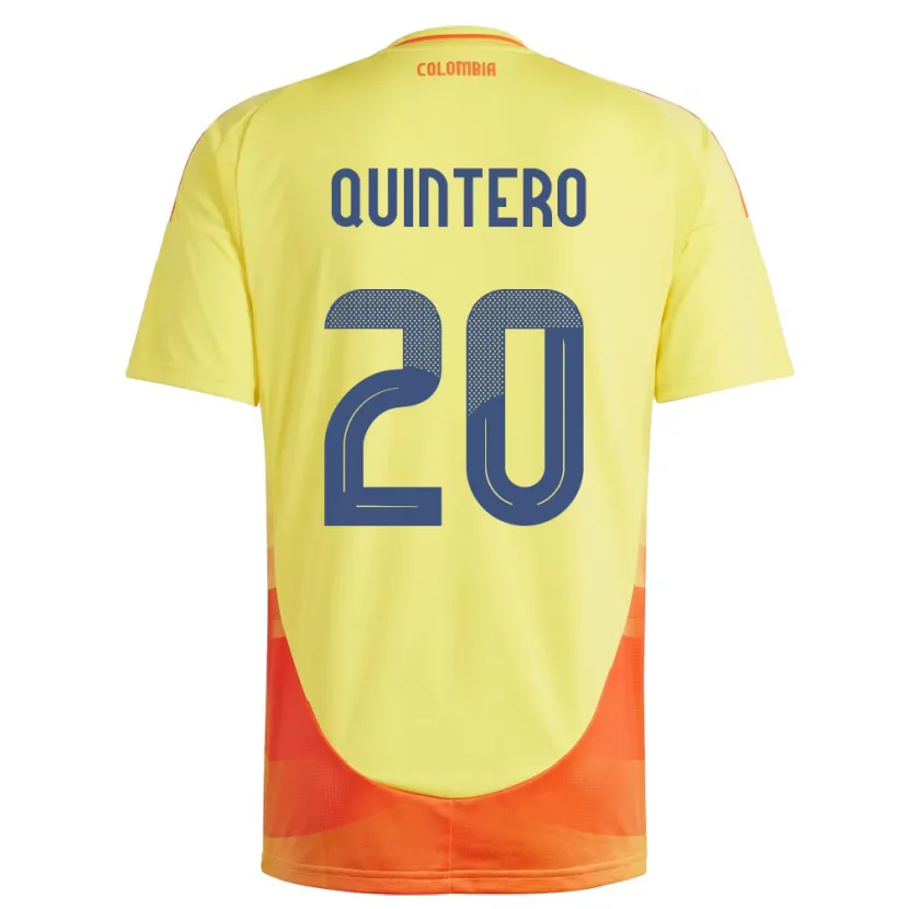 Danxen Børn Colombia Juan Fernando Quintero #20 Gul Hjemmebane Spillertrøjer 24-26 Trøje T-Shirt