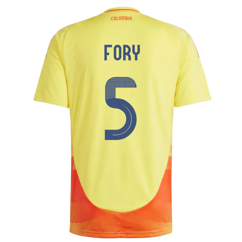 Danxen Børn Colombia Jimer Fory #5 Gul Hjemmebane Spillertrøjer 24-26 Trøje T-Shirt