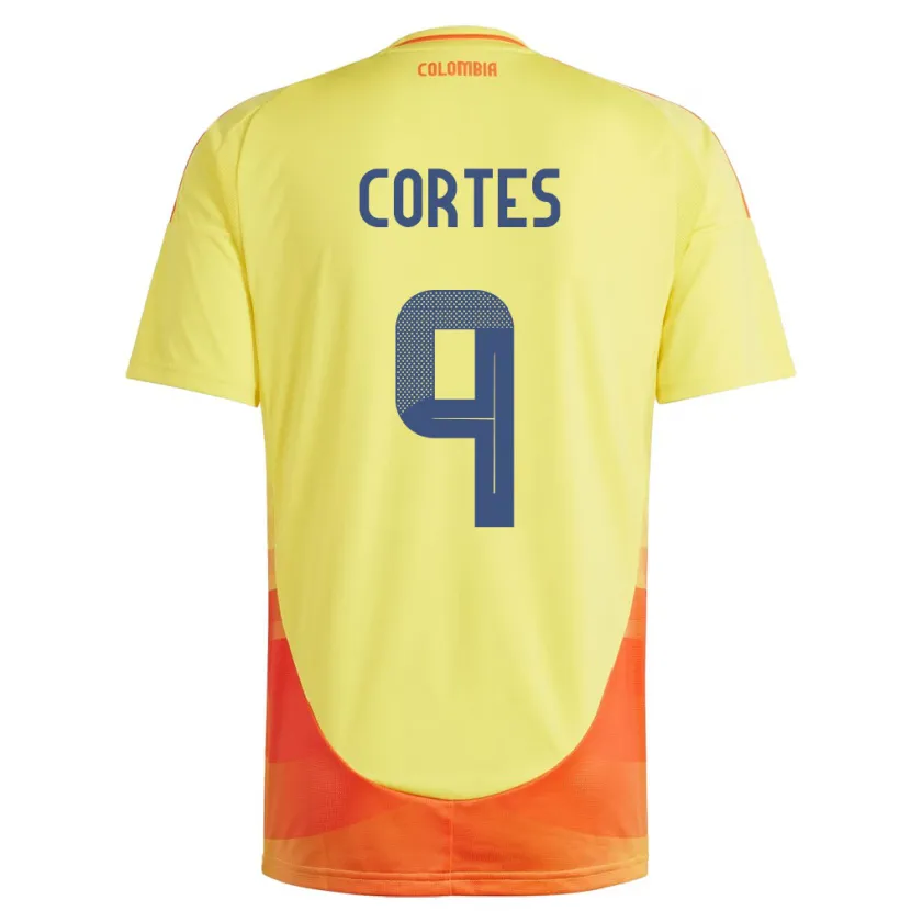 Danxen Børn Colombia Carlos Cortés #9 Gul Hjemmebane Spillertrøjer 24-26 Trøje T-Shirt