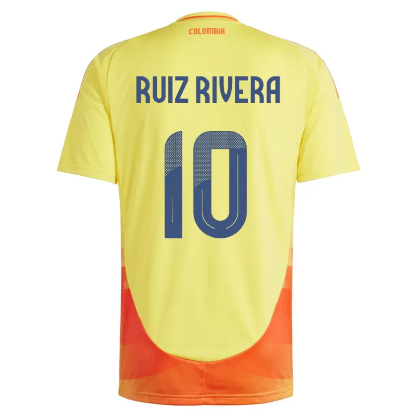 Danxen Børn Colombia Daniel Ruiz Rivera #10 Gul Hjemmebane Spillertrøjer 24-26 Trøje T-Shirt