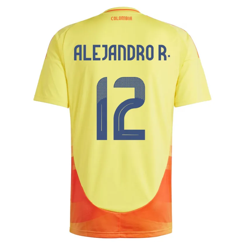 Danxen Børn Colombia Alejandro Rodríguez #12 Gul Hjemmebane Spillertrøjer 24-26 Trøje T-Shirt