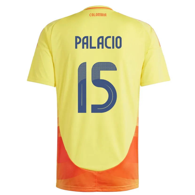 Danxen Børn Colombia Nelson Palacio #15 Gul Hjemmebane Spillertrøjer 24-26 Trøje T-Shirt