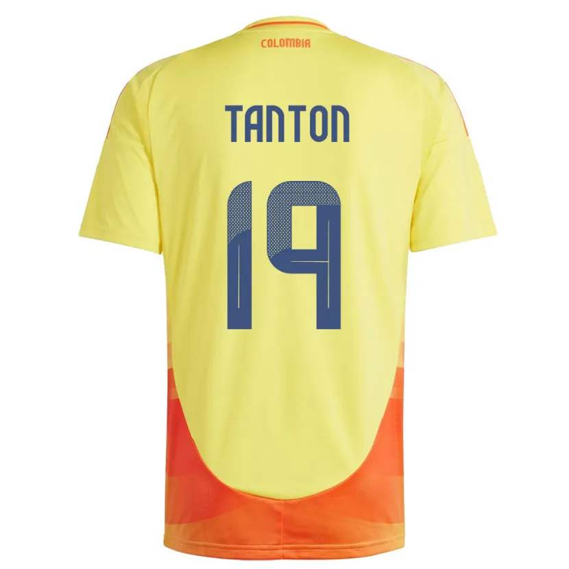 Danxen Børn Colombia Devan Tanton #19 Gul Hjemmebane Spillertrøjer 24-26 Trøje T-Shirt