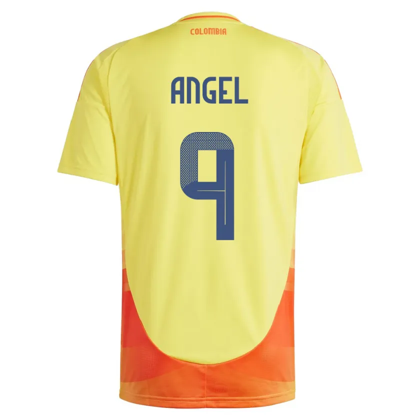 Danxen Børn Colombia Tomás Ángel #9 Gul Hjemmebane Spillertrøjer 24-26 Trøje T-Shirt