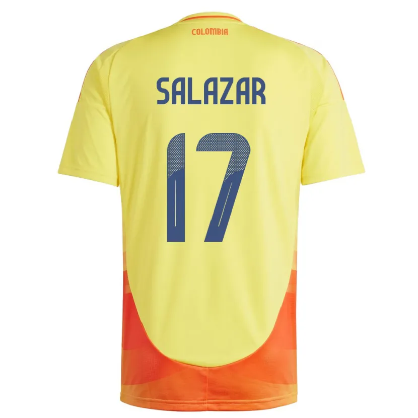 Danxen Børn Colombia Andrés Salazar #17 Gul Hjemmebane Spillertrøjer 24-26 Trøje T-Shirt