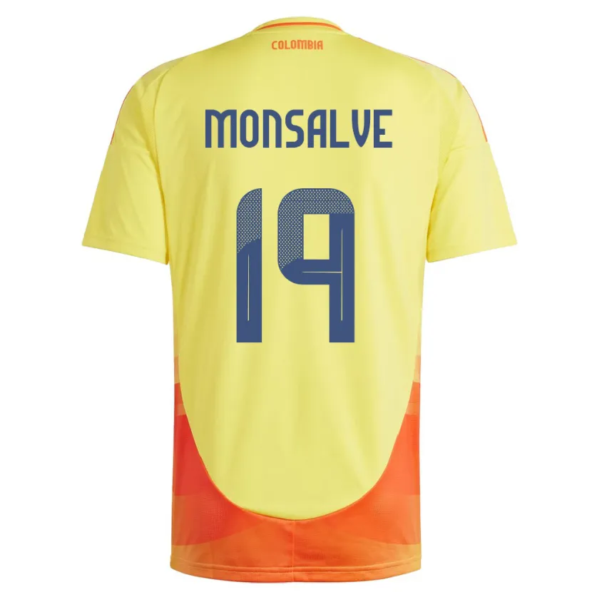 Danxen Børn Colombia Miguel Monsalve #19 Gul Hjemmebane Spillertrøjer 24-26 Trøje T-Shirt