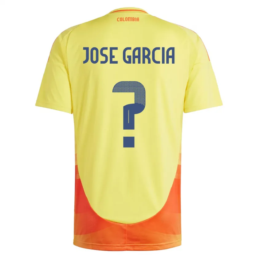 Danxen Børn Colombia José García #0 Gul Hjemmebane Spillertrøjer 24-26 Trøje T-Shirt