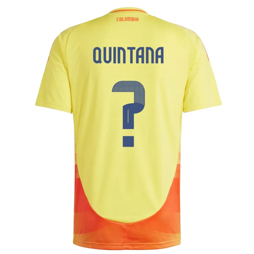 Danxen Børn Colombia Juan Quintana #0 Gul Hjemmebane Spillertrøjer 24-26 Trøje T-Shirt